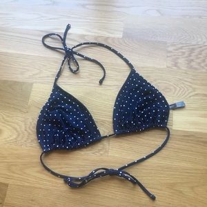 Aerie navy and white polka dot bikini top- XL